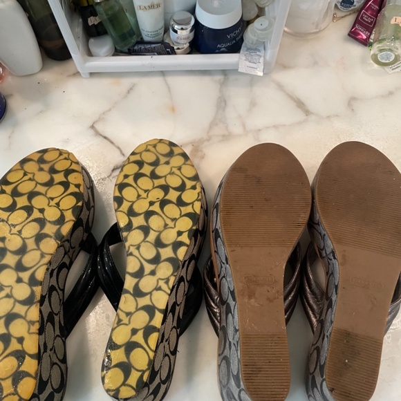 Coach Franki platform Leather open toe sandals - two for one. - Picture 6 of 10